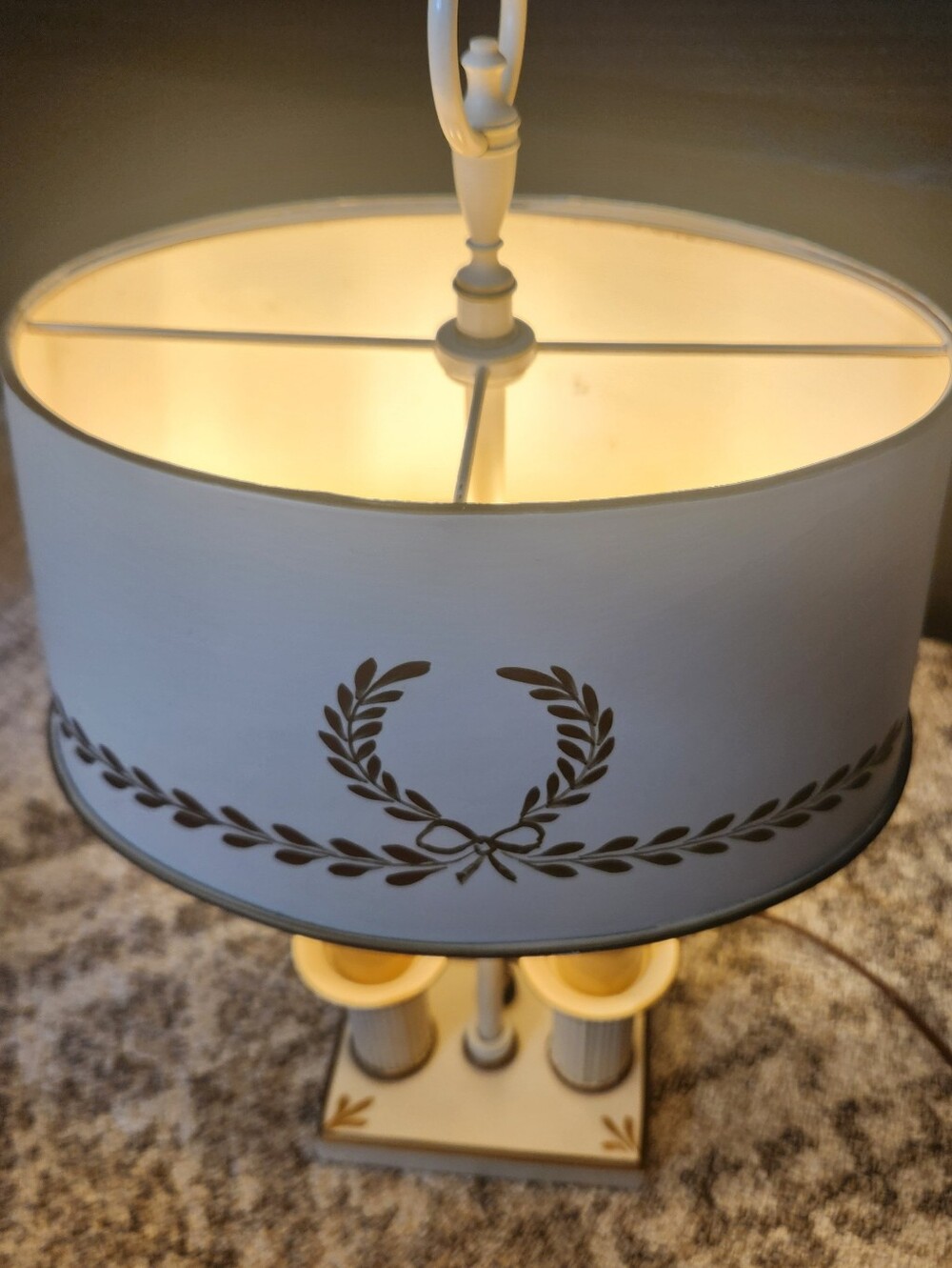 Vintage Cream And Gold Bouillotte Lamp - Picture 14 of 15